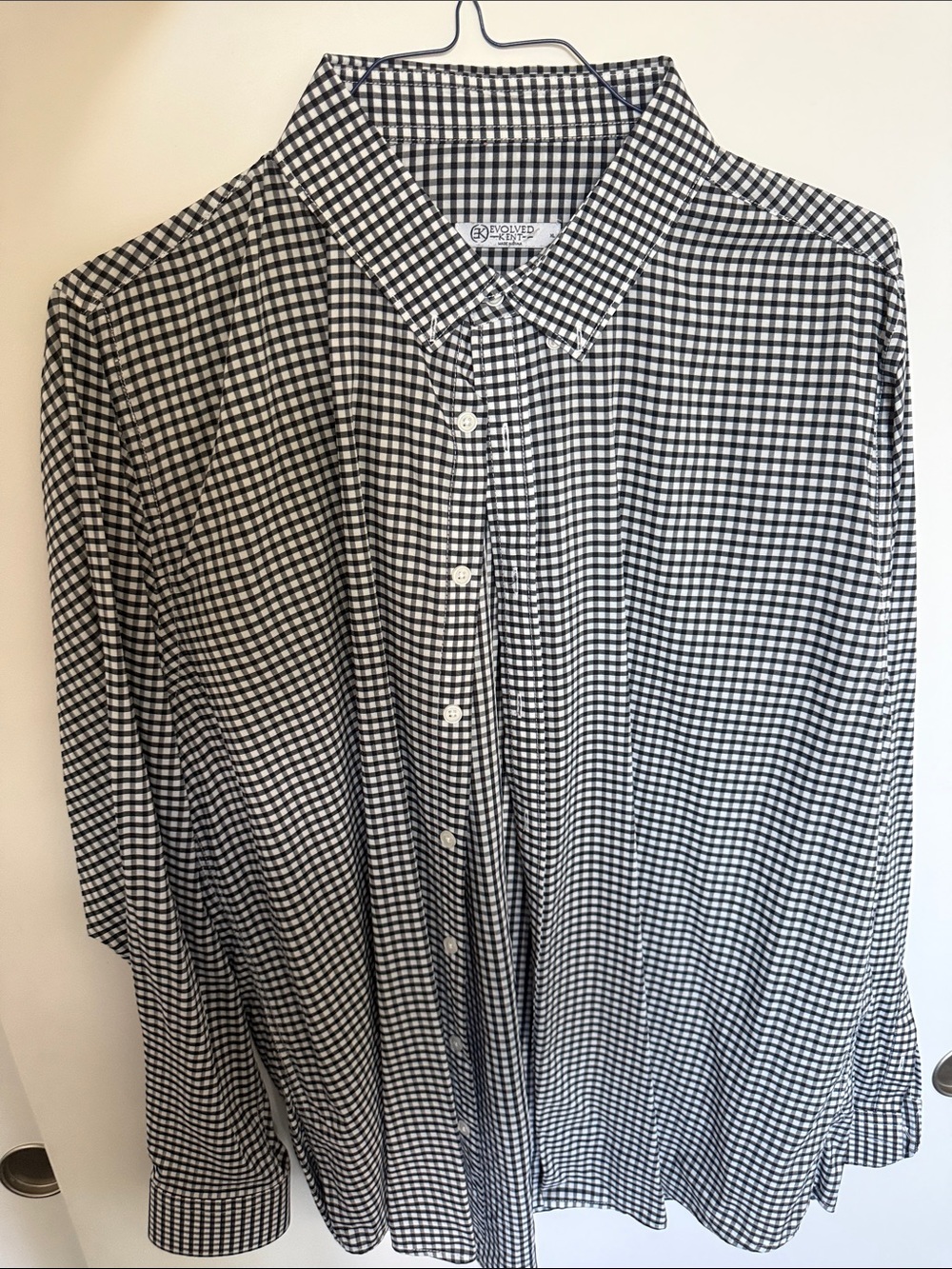 Black & White Gingham Button-Down Shirt - Unbranded